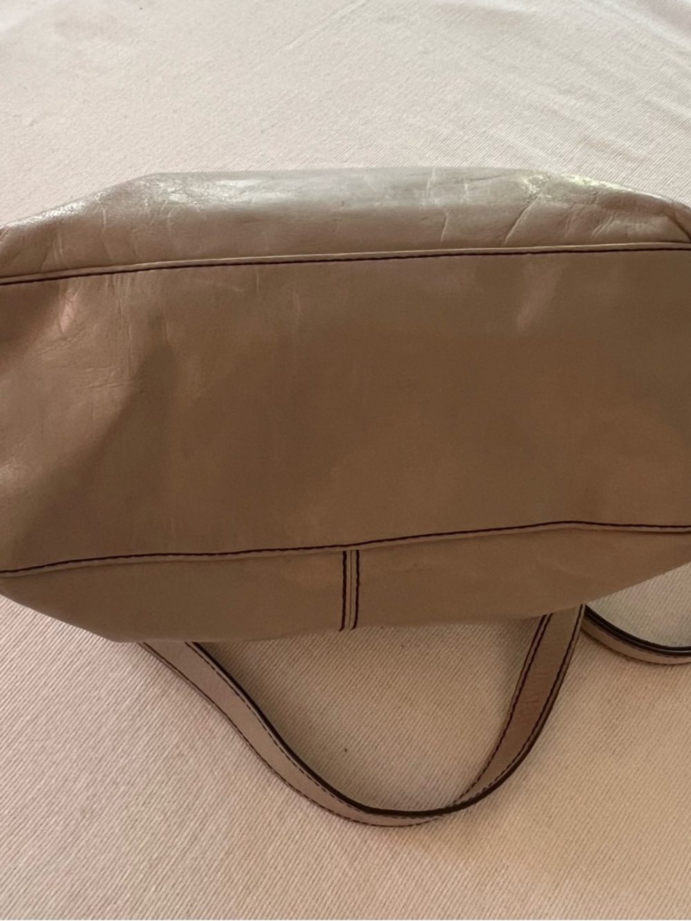 HOBO Leather Satchel Crossbody Bag – Gray Ring Handle - Picture 4 of 6